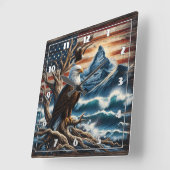 Kale Adelaar neergestreken op tak in de buurt van  Vierkante Klok (Hoek)