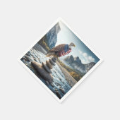 Kale adelaar op Cairn met Amerikaanse vlag Servet (Hoek)