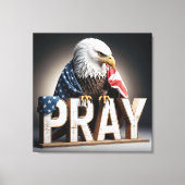 Kale Adelaar op een gebed teken Canvas Afdruk (Voorkant)