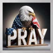 Kale Adelaar op een gebed teken Poster (Voorkant)