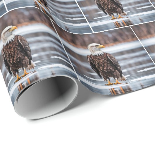 Kale adelaar op het ijsmeer cadeaupapier (Rol Hoek)