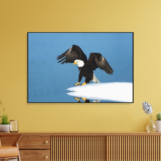 Kale adelaar op ijs verpakt canvas afdruk (Insitu (Woonkamer))