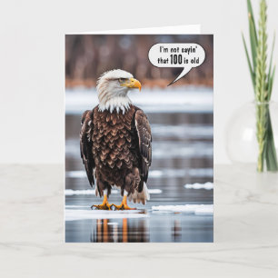Kale adelaar op ijs voor 100e verjaardag kaart