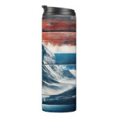 Kale adelaar op rustieke vlag thermosbeker (Geroteerd rechts)