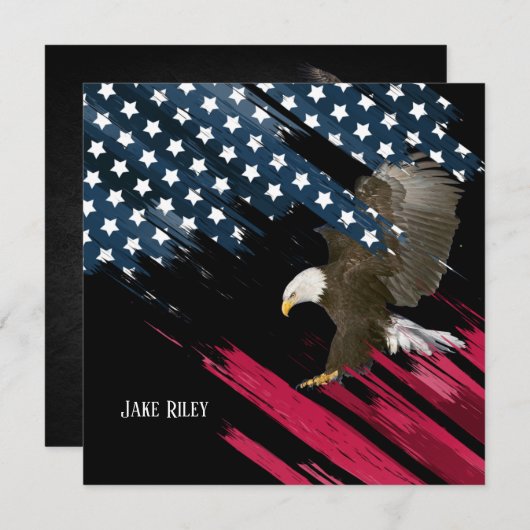 Kale adelaar op uitnodiging vlag (Voorkant / Achterkant)