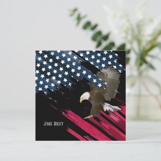 Kale adelaar op uitnodiging vlag (Staand voorkant)