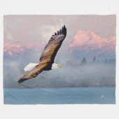 Kale adelaar over bergen pieken fleece deken (Voorkant (Horizontaal))