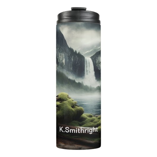 Kale Adelaar Over Waterval Wilderness Thermosbeker (Voorkant)