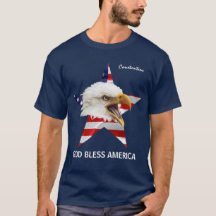 Kale adelaar, Star, Flag aanpasbaar chic T-shirt