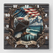 Kale adelaar tegen Schilderachtig Uitzicht Vierkante Klok (Voorkant)