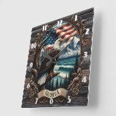 Kale adelaar tegen Schilderachtig Uitzicht Vierkante Klok (Hoek)