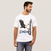 Kale adelaar, Totem Pole & Mountain scene T-shirt (Voorkant volledig)