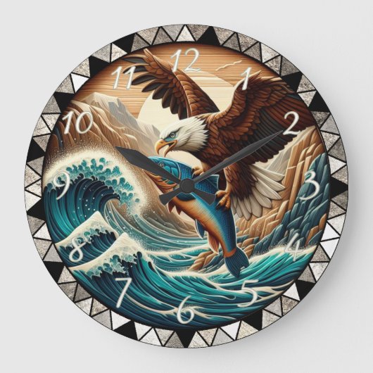 Kale Adelaar Vissen Oceaan Klok (Voorkant)