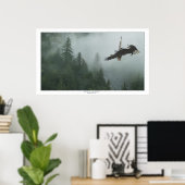 Kale adelaars die vechten om een enorme kunstprint poster (Thuiskantoor)