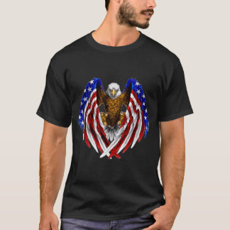 Kale adelaarsvlag van het Amerikaanse tattoo T-shirt