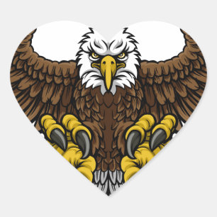 Kale American Eagle Mascot Hart Sticker