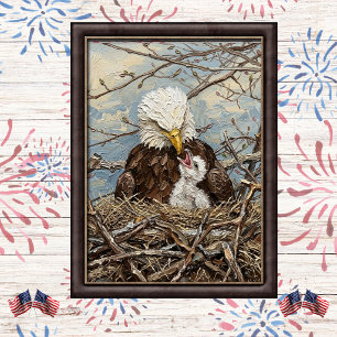 Kale Baldadelaar en Jong Nest Kunst Poster