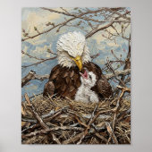 Kale Baldadelaar en Jong Nest Kunst Poster (Voorkant)