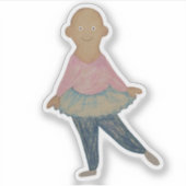 Kale ballerina in blauwe rok. sticker (Voorkant)
