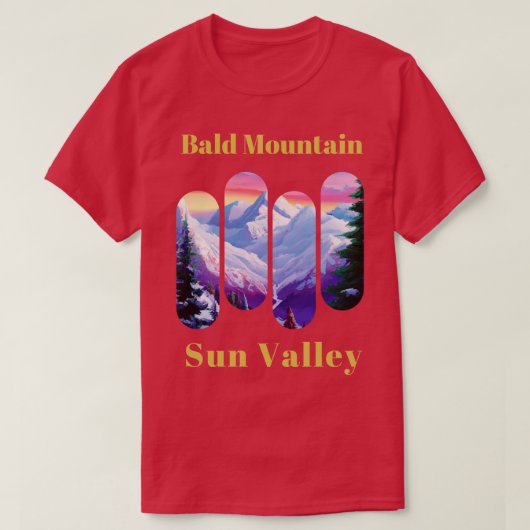 Kale berg ski zon vallei 4 t-shirt (Design voorkant)