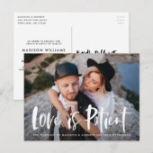 Kale Bold Brush Schrift Liefde is Geduldige Uitste Aankondigingskaart (Voorkant / Achterkant)