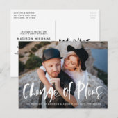 Kale Bold Schrift Foto Wijziging van Plannen Aankondigingskaart (Voorkant / Achterkant)