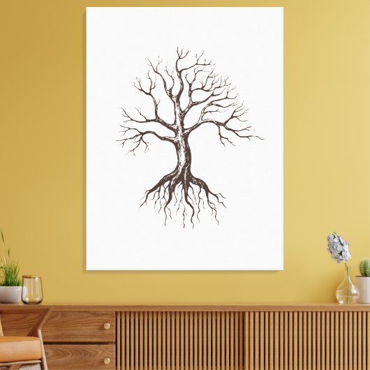 Kale boom canvas afdruk (Insitu (Woonkamer))