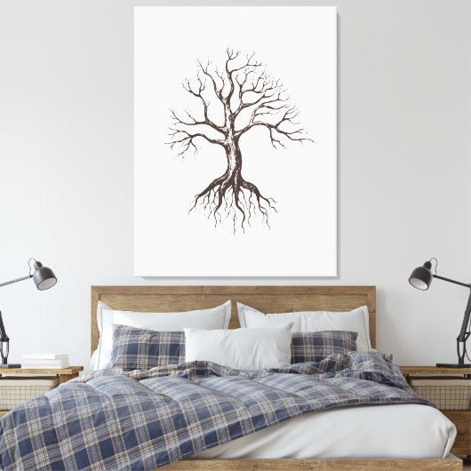Kale boom canvas afdruk (Insitu (Slaapkamer))