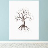 Kale boom canvas afdruk (Insitu (Houten vloer))