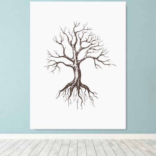 Kale boom canvas afdruk (Insitu (Houten vloer))