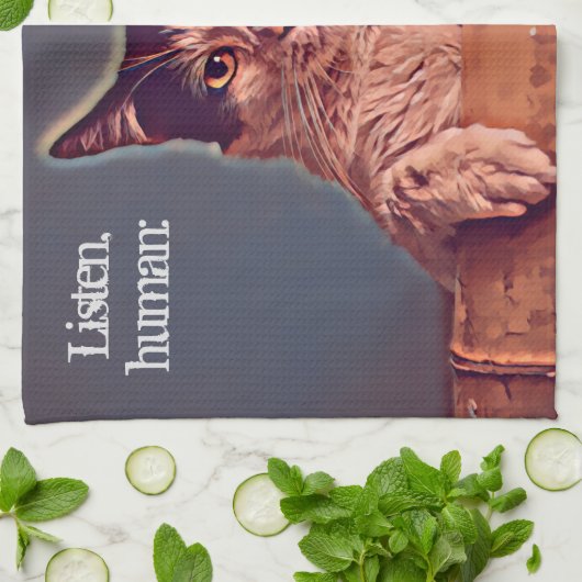 Kale Cat Theedoek (Gevouwen)