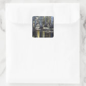 Kale Cypressbomen Vierkante Sticker (Tas)