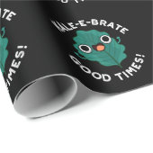 Kale-e-brate Good Times Funny Veggie Pun Dark BG Cadeaupapier (Rol Hoek)
