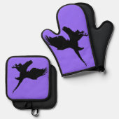 Kale Eagle Aanval Oven Mitt & Pot Houder Set (Voorkant / Achterkant)