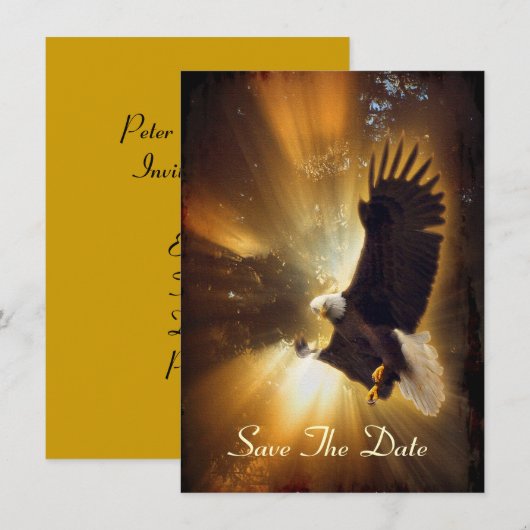 Kale Eagle & Bos Zonlicht Uitnodiging Kaarten (Voorkant / Achterkant)