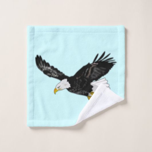 Kale Eagle Flying Blue Badhanddoeken - Aangepaste  Bad Handdoek (Wasdoekje)