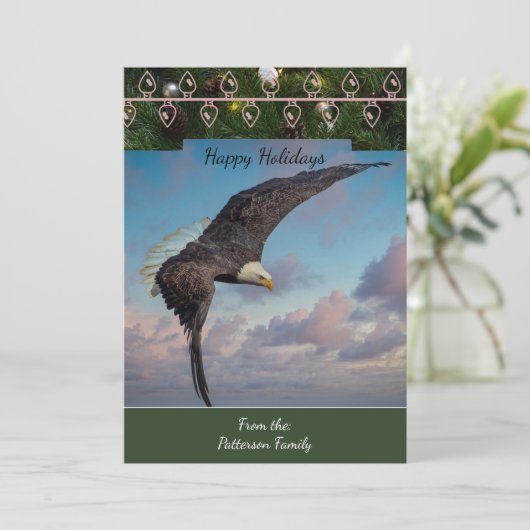 Kale Eagle Kerst Kaart (Staand voorkant)