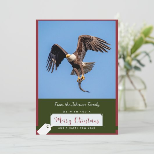 Kale Eagle Kerst Kaart (Staand voorkant)