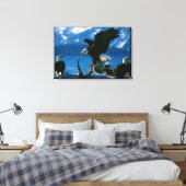 Kale Eagle op log verpakt Canvas Afdruk (Insitu (Slaapkamer))