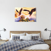 Kale Eagle over Grote Muur van China Schilderen Canvas Afdruk (Insitu (Slaapkamer))