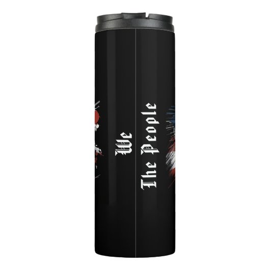 *~* Kale EAGLE Patriottisch Wij De Mensen Vlag AP1 Thermosbeker (Achterkant)