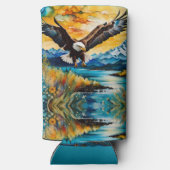 Kale Eagle rivier wilde bloemen bij zonsondergang Seltzer Blikjeskoeler (Achterkant)