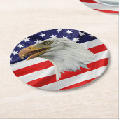 Kale Eagle verleidelijk patriottisch geschenk Ronde Kartonnen Onderzetter (Gebogen)