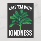 Kale Em met Kindness Green Veggies Vegan Pun Briefkaart (Voorkant)