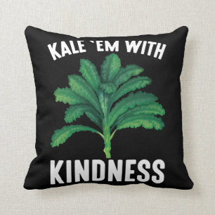 Kale Em met Kindness Green Veggies Vegan Pun Kussen