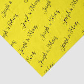 Kale gele en zwarte moderne script bruiloft tissuepapier (Detail)