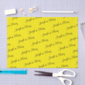 Kale gele en zwarte moderne script bruiloft tissuepapier (Craft)