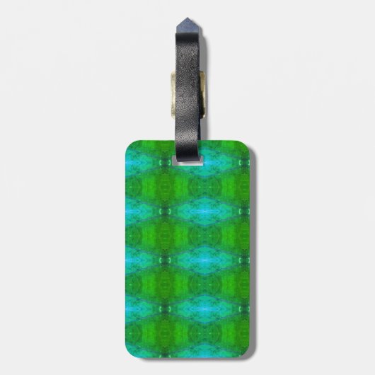 Kale Ikat Greenleaf Bagagelabel (Achterkant verticaal)