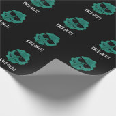 Kale-in-it Funny Veggie Kale Pun Dark BG Cadeaupapier (Hoek)