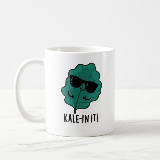 Kale-in it Funny Veggie Kale Pun Koffiemok (Links)